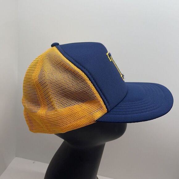 VINTAGE 70s/80's University Toledo T logo Mesh Trucker Snapback BASEBALL Hat Cap - Picture 2 of 6